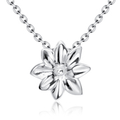 Beautiful Cosmos flower Shaped Silver Necklace SPE-5252